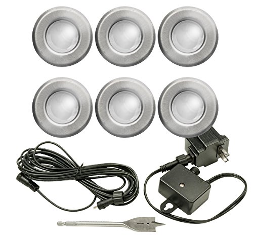 Sterno Home Paradise Gl28100Bs6 Low Voltage Metal Deck Light, Brushed Stainless Steel, 6-Pack, Stailess Steel #TOP2