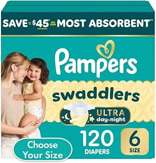 Pampers Swaddlers Diapers, Size 6 (35+ Pounds), 112 Count