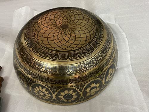 21 Inch Diameter Extra Large Standing Singing Bowl - Foot Carved Singing Bowls - Sound Therapy -Meditation -Yoga Session - Big Healing Bowls #TOP2