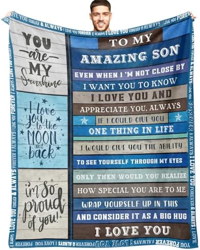 Best Son Ever Throw Blanket - 60"x50" Flannel Gift For Adult Son | Birthday, Christmas, Graduation From Mom & Dad
