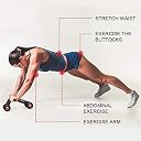 Lambent 𝟏𝟓 𝐘𝐚𝐫 𝐋𝐨𝐧𝐠 𝐋𝐢𝐟𝐞 𝐖𝐚𝐫𝐫𝐚𝐧𝐭𝐲, 4 Wheel Ab Roller with Knee Mat, Core Workout Exercise Equipment for Home Gym Fitness Training gallery image