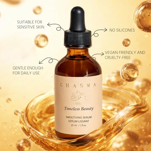 Chasma Timeless Beauty Face Serum - Bakuchiol, Turmeric, Vitamin C, Hyaluronic Acid, Peptides,Deep Hydration, Sensitive Skin Care, Unscented