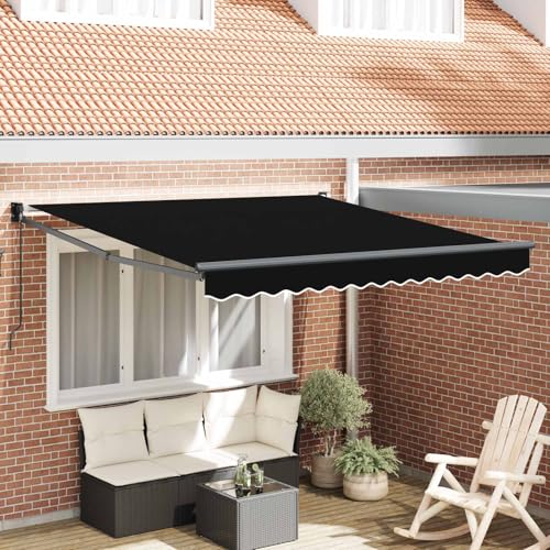 Auvent rétractable en aluminium et polyester noir store extérieur top