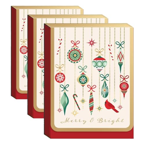 Image of Punch Studio Christmas Ornaments Pocket Notepad (50507) (Pack of 3)