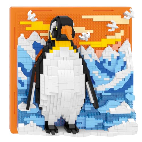 OYICAI Penguin Animal 3D Wall Art Micro Mini Building Blocks Set, Unique Home Wall Decor or Table Display, No Compatible with Lego, Ideal Gift Toy for Adults & Boys Girls 14+ (1387 PCS)