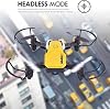 Mini dron SIMREX con cámara 720P para niños y principiantes - cuadricóptero RC plegable, posicionamiento por flujo óptico, altitud fija, giro 3D, 2 baterías 20 min de vuelo, seguro y fácil para interiores y exteriores, juguete regalo (amarillo) 3