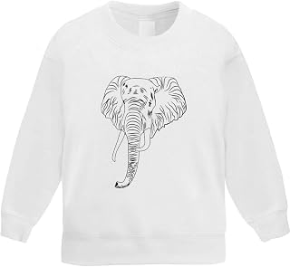 Azeeda 'Elephant Head' Kid's Sweatshirt/Jumper (5-6 Years) (KW00019982)
