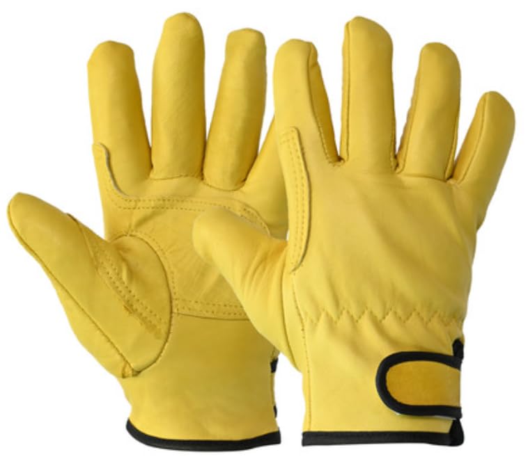 HANWOO Argon Sheepskin Leather Welding Gloves - Multi-Purpose, Heat Resistant, One Size Fits All - Yellow, 1 Pair