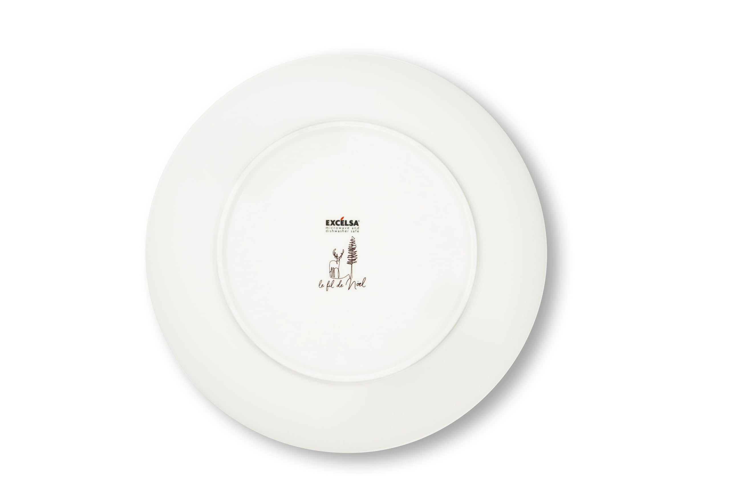Excelsa Le Fil De Noel Servizio Piatti 18 Pezzi, Porcellana, Multicolore