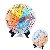 Gosknor Roue des Émotions, Roue d'Humeur en Bois Double Face Décoration de Bureau Tableau des Émotions pour la Santé Mentale avec Support pour l'École le Bureau la Décoration de la Maison