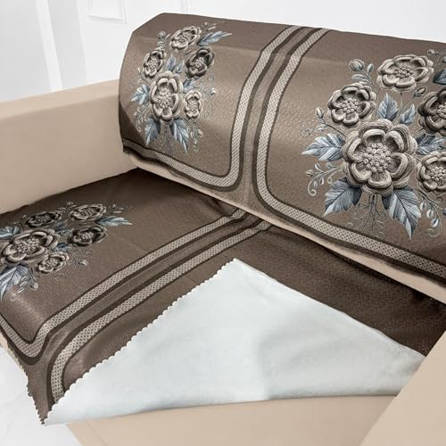 Image of Homerz Premium Waterproof Jasmine Joe Sofa Seat Cover - Floral Printed Sofa Protector | Non-Slip, Washable & Durable Sofa Protector (Mouse, 2 Seater with Back)
