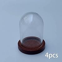 Vista 3 de Cúpula de cristal Cloche Cúpula transparente para casa de muñecas, decoración de micro paisaje, campana de cloche, vitral, cubierta de flores