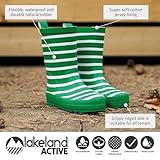 Lakeland Active Children's Pooley Striped Wellington Boots - Green - 9 Child UK - Image 2
