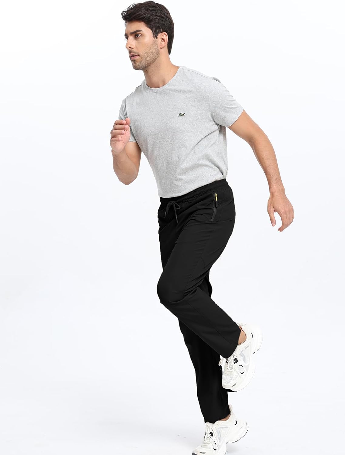 Men's Lightweight Hiking Pants Elastic Waist Water Resistant Quick-Dry Sweatpants for Running Traveling Outdoor Work - Image 6