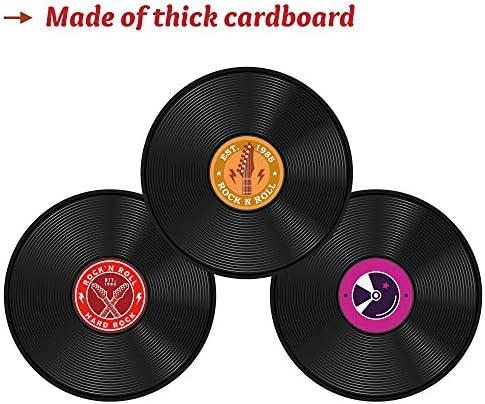 Yopyame 14PCS 1950's Rock and Roll Music Party Decoration, Paper Record Cutouts, Craft Room Aesthetic Decoration, Wall Decor Sign for 50's Theme Party Supply, Music Party Favor, Gift for Music Lover