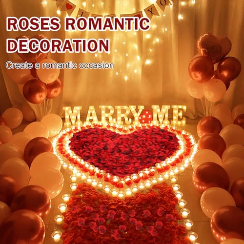IONSGAKO 1000PCS Artificial Silk Rose Petals Fake Rose Flower Petals for Valentine\'s Day Romantic Night Wedding Proposal Anniversary Party Decorations(Dark Red Dot Black)