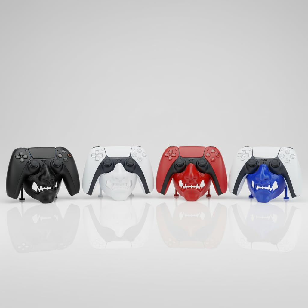 Skull Controller Holder Stand for PS5 Xbox – 3D Printed Gaming Controller Stand, Desk Organizer, Gamer Decor