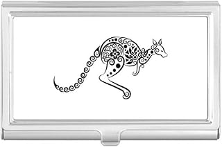 Australia Flavor Kangaroo Skeleton Illustration Business Card Holder Case Pocket Box Wallet