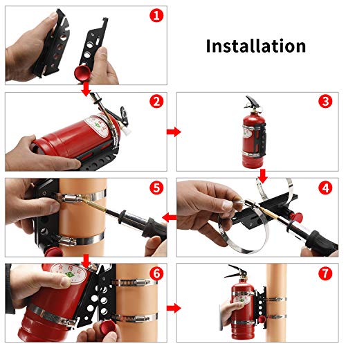Vehicle Universal Quick Release Aluminum Roll Bar Mount Bottle/Fire Extinguisher Holder with 4 Adjustable Clamps