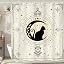 LIGHTINHOME Boho Shower Curtain, 72x72 Inches, Black & White Abstract Palm Leaf - Waterproof Polyester Fabric With Hooks