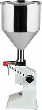 A03 Stainless Steel Liquid Paste Filling Machine for Cream, Shampoo, Cosmetics, Honey, Oil, Adjustable Manual Bottle Filler 5-50ml/