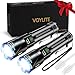 Voylite Taschenlampe LED Aufladbar 2-Stück, 1000000 Lumen Extrem Hell, Bis zu 1500m Reichweite, 3 Leuchtmodi & Zoombar, IPX7 Wasserdicht, Taktische LED Taschenlampe für Camping/Outdoor/Wandern