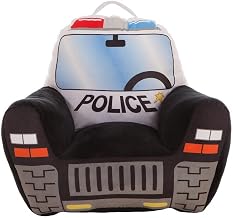 Creaciones Llopis Children's Armchair for Boys and Girls - Comfortable and Safe Children's Armchair, Vehicle Designs (Black Police)