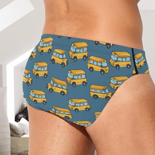 Cute School Bus Men’s Underwear Boxer Briefs Breathable and Soft Panties3