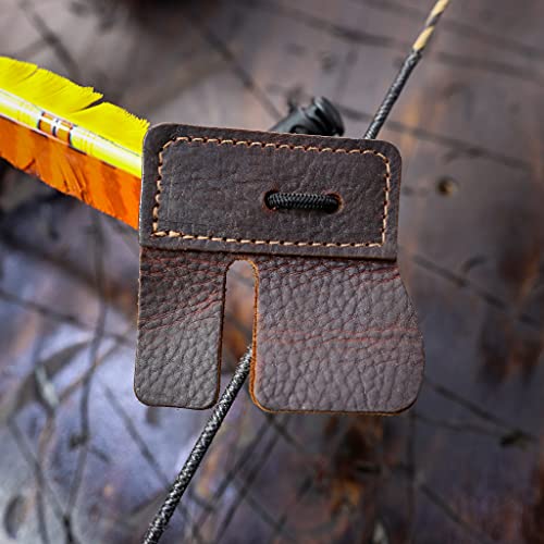 Shatterproof Archery Split Finger Archery Shooting Tab | Real Leather | Made In Usa (Right Hand Chrome Tan) #TOP5