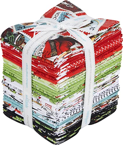J Wecker Frisch Nicholas The Cheerful Giver 34 Fat Quarters Riley Blake Designs Fq-12330-34 #TOP27