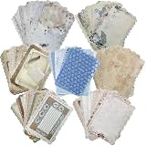 AIFUDA 75 Blatt Scrapbook-Papier, Spitzenkanten, Vintage-Tagebuch, Scrapbooking und Netzstrukturpapier, sortiertes Set für Tagebuch, Verzierung, DIY, Basteln, Raumdekoration, Wand