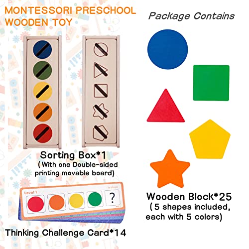 Waidobyu Montessori Toys For 1 2 3 Year Old,Wooden Color&Shape Sorting Learning Toys For Toddlers,Educational Toys, For Birthday Gift.… #TOP5