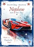 doodlecards Carte d'anniversaire pour neveu Ford GT40 Supercar A5 avec enveloppe