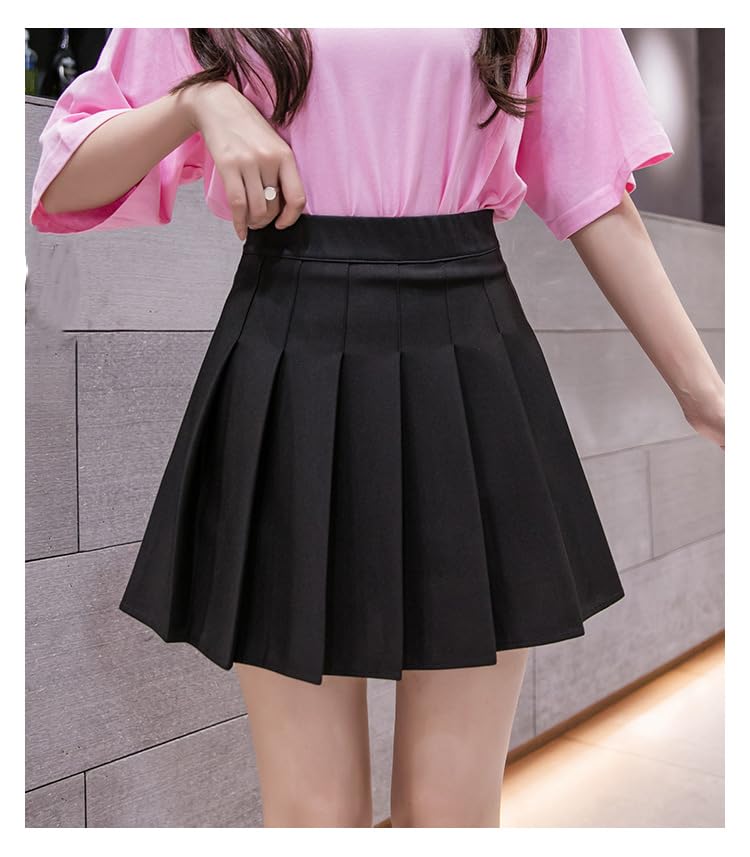 Women's Winter Wool High Waisted Pleated Skirt Slim Fit A-Line4