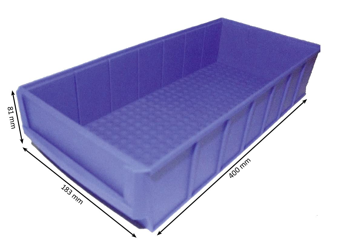 Industrieboxen 400x183x81mm blau Stapelboxen Lagerbehälter Schütte Regalkästen Lagerbox stapelbar Made in Germany 12 Stück