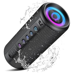 Portable Bluetooth Speaker, 2026 Bluetooth 5.4 Wireless Speaker with 20W HD Loud Stereo Sound, 20H Playtime, LED Lights, IP7, TWS Pairing, Built-in Mic, for Outdoor, Home, Beach, Party, Gift