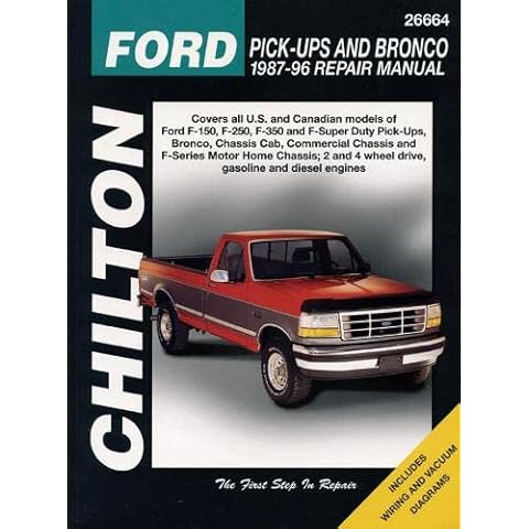 Chilton's Ford Pick-Ups and Bronco 1987-96 Repair Manual (Chilton's Total Car Care Repair Manual) Cover