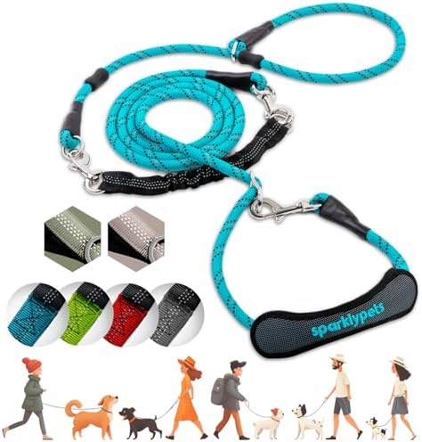 SparklyPets - Bungee Rope Handsfree Leash for 1 Dog - Demovable Slip Lead - Waist or Hip Belt Leash for Dog Walking, Running, Carnicross - Medium & Large Breeds