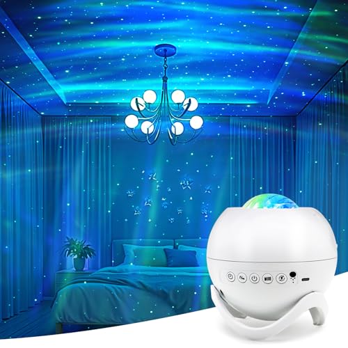 Star Projector Galaxy Projector for Bedroom, White Noise Bluetooth Speaker Northern Lights Projector, Suitable Gaming, Home Theater, Adult, Christmas Mood Night Light