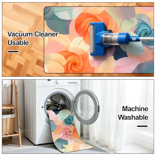 AOHMPT Kitchen Rugs Set of 2, Non-Slip Washable Floor Mats, Colorful Decorative Absorbent Runner Rugs for Kitchen Sink & Stove, Hallways Entryway and Laundry16.9 x27.6 + 16.9"x47.2" by AOHMPT - Used condition - Image 6