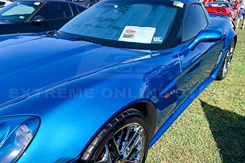 For 2005-2013 Chevrolet Corvette C6 Grand Sport & Z06 | Zr1 Style Side Skirts Rocker Panels With Mud Flaps Pair (Abs Plastic - Primer Black) #TOP2