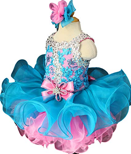 Jenniferwu G037Bp Infant Toddler Baby Newborn Little Girl's Pageant Party Birthday Dress Blue Pink Size 4T #TOP2