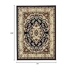 Antep Rugs Kashan King Collection Himalayas Oriental Polypropylene Indoor Area Rug (Black/Beige, 6'7" x 9') - Image 2