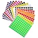 Kids Colored Round dots ½ “ inch (0.5) Art Crafts and Games Stickers 1280 Pack 15 Colors 16 Sheets