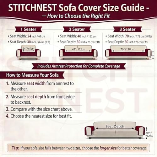 Image of STITCHNEST Beige Chenille Sofa Cover 48x30 Inch - Soft, Durable & Textured Fabric with Tassels | Sofa for Living Room, Bedroom, or Drawing Room9