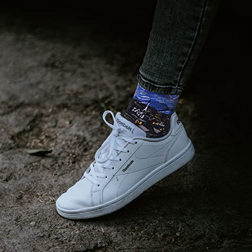 Makabo Men's Fun Dress Socks Colorful Funny Novelty Casual Crew Socks Packs (Sock Size: 10-13 | Shoe Size: 6-12, 12 Pairs - Oil Painting Series) #TOP2