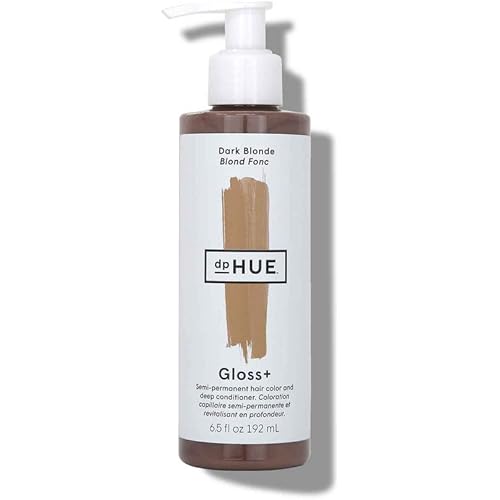 dpHUE Gloss+, Dark Blonde - 6.5 oz (8-12 Applications) - Semi-Permanent Hair Color & Conditioner - Lasts Up to Eight Washes - Paraben, SLS & SLES Sulfate Free - Vegan, Leaping Bunny Certified