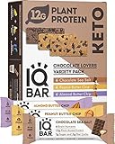 IQBAR Brain and Body Keto Protein Bars - Chocolate Lovers Variety Keto Bars - 12-Count Energy Bars - Low Carb Protein Bars - High Fiber Vegan Bars and Low Sugar Meal Replacement Bars - Vegan Snacks