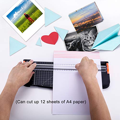 Artat A4 Paper Cutter Guillotine:12 Inch Straight Cutting Paper Trimmer Scrapbooking Tool With Automatic Security Blades For Cut Craft Paper Card Coupon Vinyl Label And Photo Side Ruler Guillotine #TOP5