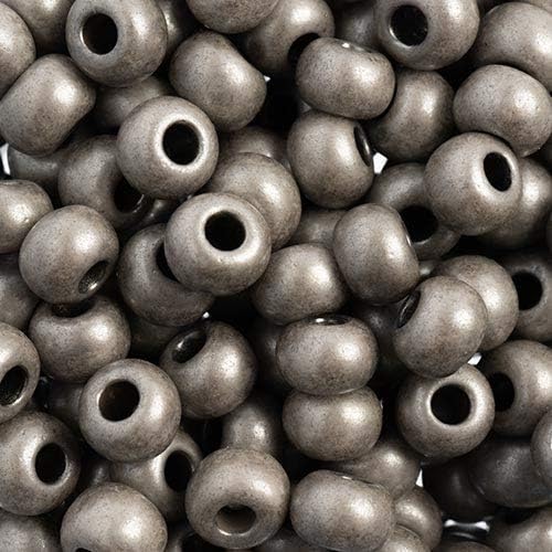 Preciosa Czech Seed Beads 32/0 (8mm) Grey Terra - 250g Bulk Bag Beads for Jewelry Making and Crafts